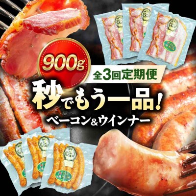 【全3回定期便】ブランド豚『オズの箱入り娘』 ベーコンとウィンナーセット(大)[AGAZ022]