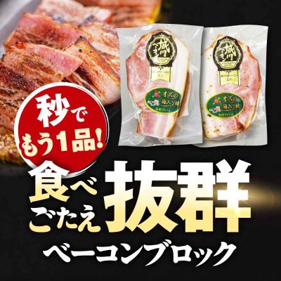 【全12回定期便】ブランド豚『オズの箱入り娘』 ベーコンブロック(七味入)×6ケ [AGAZ063]