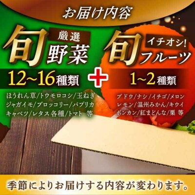 栽培期間中農薬不使用! 旬のお野菜セット×もぎたてフルーツセット [AGBX006]