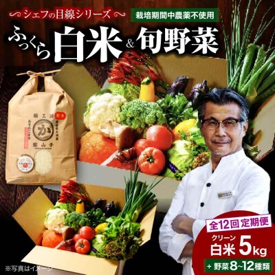 【全12回定期便】!旬のお野菜セット×クリーン白米【ふるさと納税限定】 [AGBX011]