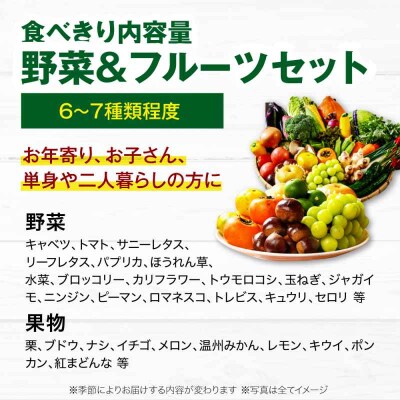 【全6回定期便】  野菜×フルーツセット 6から7種 単身・二人暮らし用セット [AGBX049]
