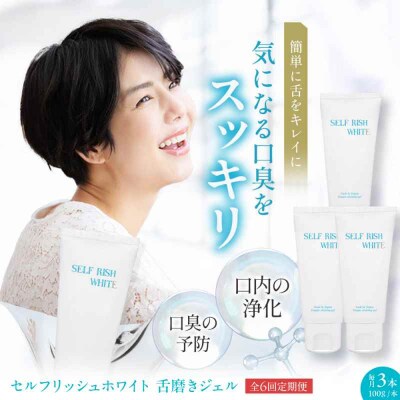 【全6回定期便】舌磨きジェル ミントフレーバー風味 3本(各100g) [AGCQ023]