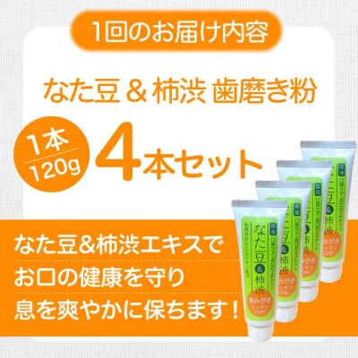 【全6回定期便】なた豆&柿渋 歯磨き粉 120g×4本セット[AGCS007]