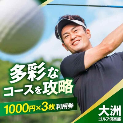 大洲ゴルフ倶楽部 ゴルフプレー利用補助券 1000円券×3枚 [AGDI001]