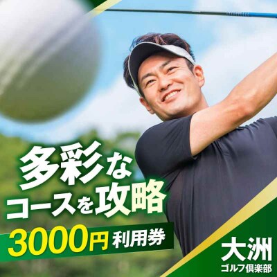 大洲ゴルフ倶楽部 ゴルフプレー利用補助券 3000円券×1枚 [AGDI002]