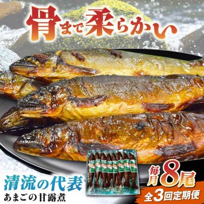 【全3回定期便】これぞ贅沢!美味しさをまるごと閉じ込めた「あまごの甘露煮」8尾 [AGBM077]