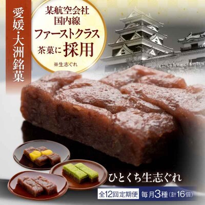 【全12回定期便】ひとくち生志ぐれ 3種16個入り [AGCB016]