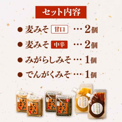 本物の味を毎日の食卓へ!たつみ 麦みそ4種食べ比べセット [AGBB011]