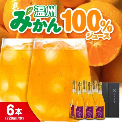 温州みかん100%ジュース 720ml×6本セット [AGBC014]