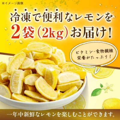 【冷凍】くし切りカットですぐ使える!国産レモン 1000g×2袋 [AGBN045]