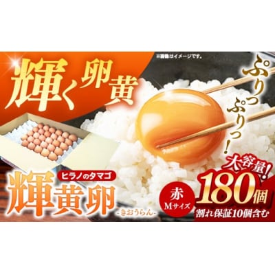 ボリュームサイズ!ヒラノのたまご【輝黄卵(きおうらん)】赤Mサイズ　180個