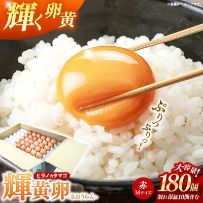 ヒラノのたまご【輝黄卵(きおうらん)】赤Mサイズ　180個【価格改定】