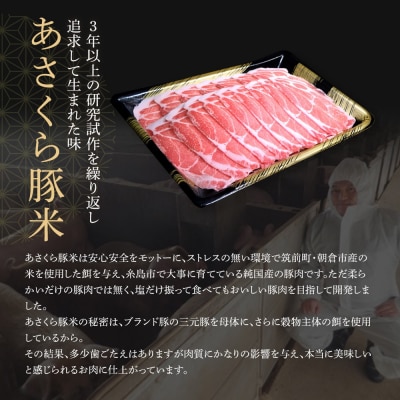 あさくら豚米 肩ロース1Kg【202609】