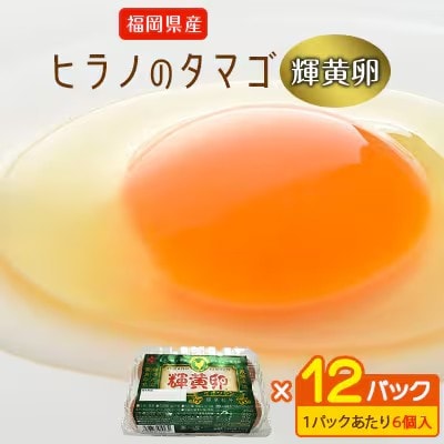 ヒラノのたまご【輝黄卵(きおうらん)】72個(6個入り12パック)