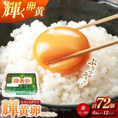 ヒラノのたまご【輝黄卵(きおうらん)】72個(6個入り12パック)