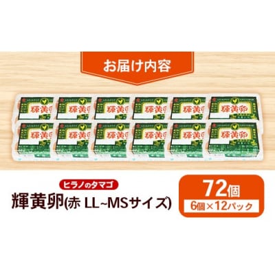 ヒラノのたまご【輝黄卵(きおうらん)】72個(6個入り12パック)