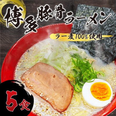 【化粧箱入り】福岡県産ラー麦100%使用の中華麺がうまい!とんこつラーメン(5食)【202609】