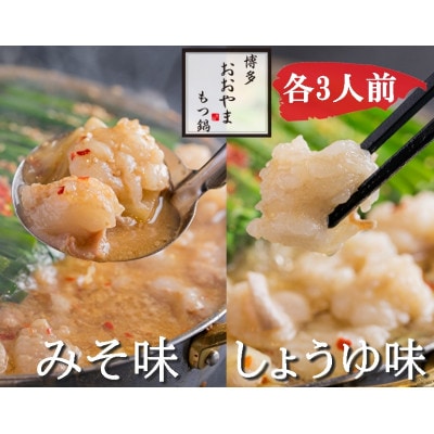 おおやまの博多もつ鍋(みそ味・しょうゆ味/各3人前)(筑前町) 