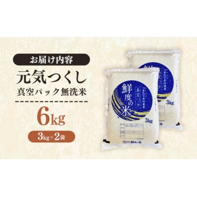 <令和7年産> 元気つくし 無洗米 真空パック 6kg(3kg×2袋)
