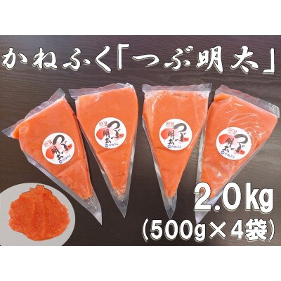 かねふくの絞って使える「つぶ明太」約2.0kg(500g×4)【筑前町】