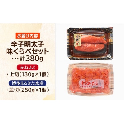 味くらべセット380g(かねふく上切130gFF×1、まるきた水産250g並切×1)【202609】