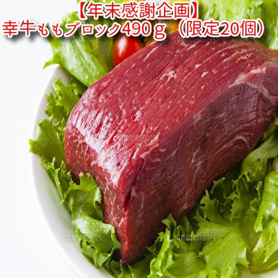 【年末感謝企画】【小町の里・幸牛】黒毛和牛ももブロック肉　490g(限定20個)
