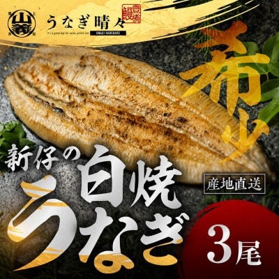 『うなぎ晴々』希少な若うなぎ 白焼3尾 国産 養殖場直送 ふっくら やわらか