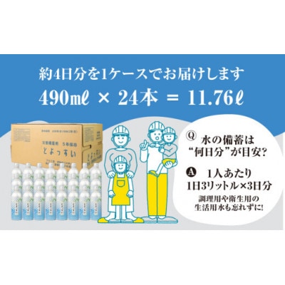災害備蓄用飲料水「とよっすい」490ml × 24本　5年保存