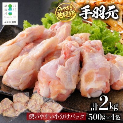 宮崎県が誇る「みやざき地頭鶏」の手羽元 500g×4P