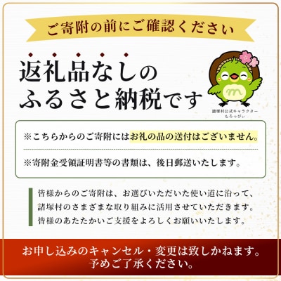 【宮崎県諸塚村】返礼品なしの寄付(1口:10,000円)