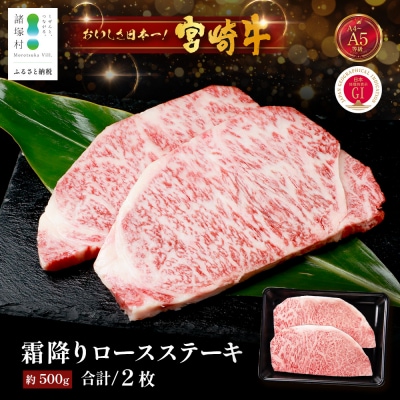 宮崎牛 ロースステーキ 約500g×1P(2枚入)