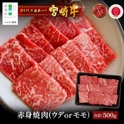 宮崎牛 赤身 焼肉用 約500g×1P
