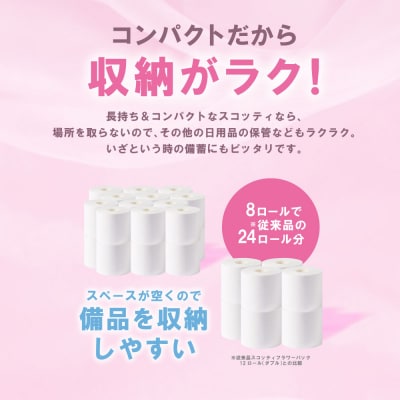 【スコッティ】 トイレットロール ダブル フラワーパック 3倍長持ち 48ロール_186-6352