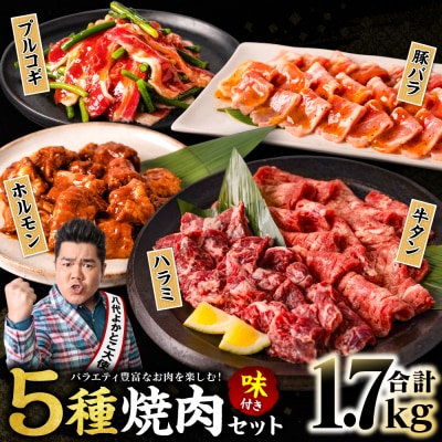 【訳あり】焼肉セット5種盛り計1.7kg_233-4611-B