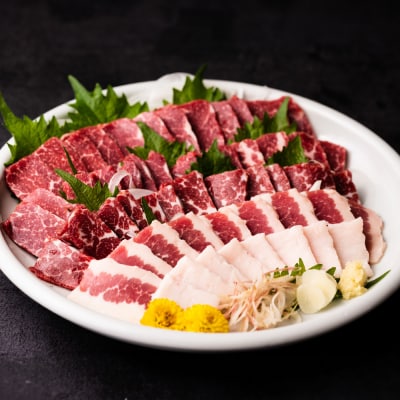 にくよし グルメ馬さし 1級セット 合計550g_014-4472-A