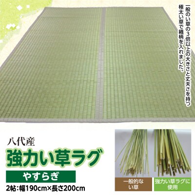 強力い草ラグ【やすらぎ】2帖 幅190cm×長さ200cm 八代市産_032-4704