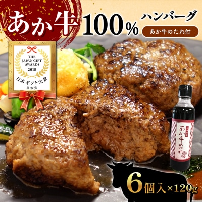 あか牛100%ハンバーグセット あか牛ハンバーグ120g×6個、たれ200ml_153-4381-B