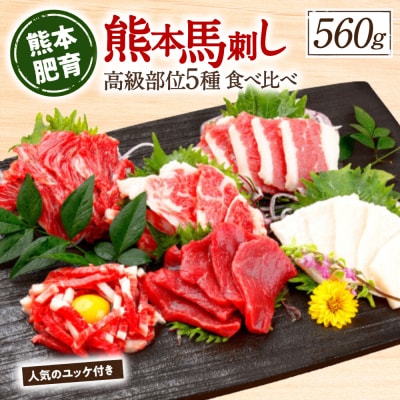 熊本馬刺し 5種を贅沢に楽しむセットに馬刺しユッケ付き_168-4168-B