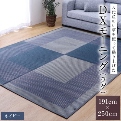 い草を使って織り上げたラグ『DXモーニング』191cm×250cm:ネイビー_022-6491