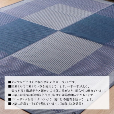 い草を使って織り上げたラグ『DXモーニング』191cm×250cm:ネイビー_022-6491