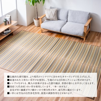 熊本県八代市産のい草を使って丹精込めて織り上げた『タロ』江戸間2畳:ベージュ_022-6505