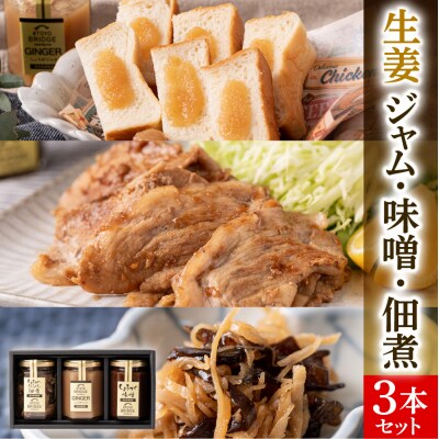 生姜ジャム・生姜味噌・生姜ときくらげの佃煮 3本セット_065-4628-D