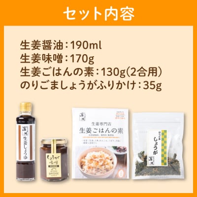 温活セット 生姜を使った加工品4点セット 生姜 温活_065-6332-A