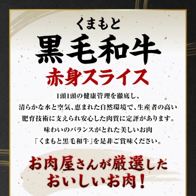 くまもと黒毛和牛 赤身 スライス 合計600g 300g×2  黒毛和牛_067-6693-A