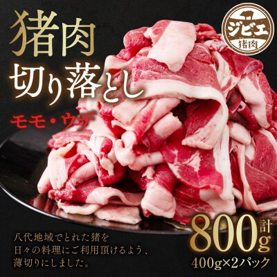 猪肉 切り落とし 800g(モモ・ウデ) 400g × 2パック_067-1595-A