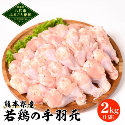 熊本県産 若鶏の手羽元 2kg 1袋 鶏肉_040-5242-A