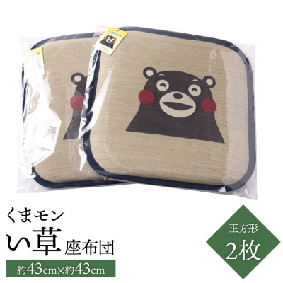 くまモン い草座布団 正方形2枚 八代市産_112-4691-B
