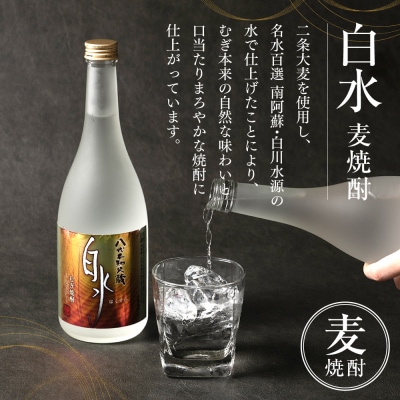 八代不知火蔵 白水飲み比べ 米 麦 焼酎 720ml 各2本 (計4本)_040-5916-A