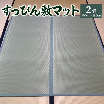 【青】八代市 い草 すっぴん敷マット 2畳 190cm×180cm 熊本県産_134-4566-2