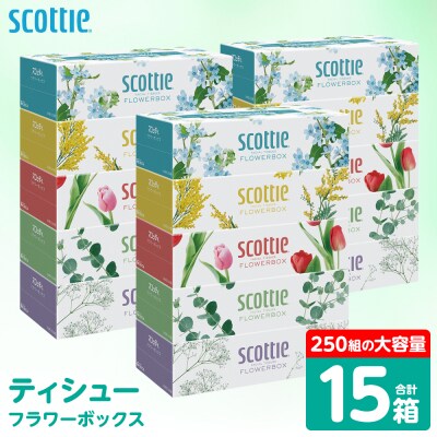 ティッシュ 15箱 スコッティ フラワーボックス_186-6425